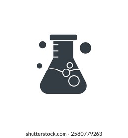 Beaker. Chemistry flask icon symbol vector illustration isolated on white background