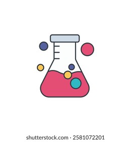 Beaker. Chemistry flask icon symbol vector illustration isolated on white background