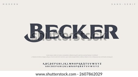 Beaker Classy elegant font, vintage type or luxury premium typeface, vector English royal alphabet. Classic typography in modern or old art deco style, serif letters for modern or retro poster font
