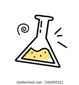Beaker clipart doodle. Vector illustration in line 