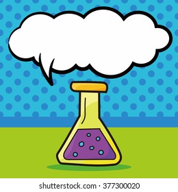 beaker color doodle, speech bubble