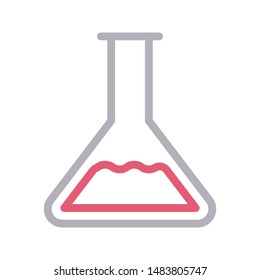beaker colour line vector icon