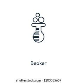 Beaker concept line icon. Linear Beaker concept outline symbol design. This simple element illustration can be used for web and mobile UI/UX.