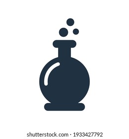 Beaker for experiment icon or logo, chemistry icon vector illustration