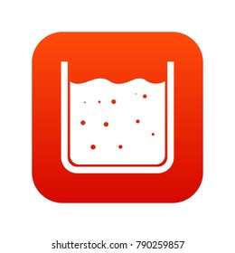 Beaker filled with liquid icon digital red for any design isolated on white vector illustration