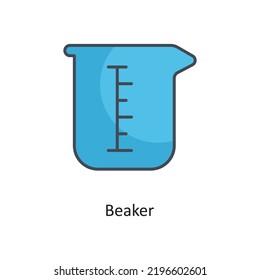 Beaker Filled Outline Vector Icon Design illustration on White background. EPS 10 File