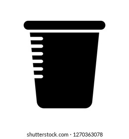 beaker glass icon with glyph style