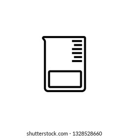 beaker glass icon, outline black style