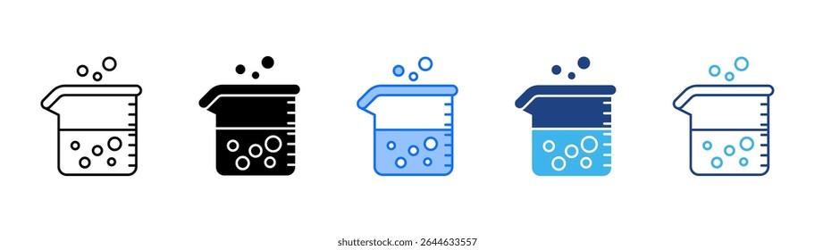 Beaker Glass icon set multiple style collection