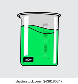 A Beaker Glass Science cartoon illustration isolated on a light background