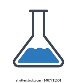 beaker glyph colour vector icon