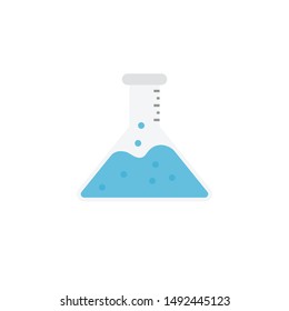beaker glyph flat vector icon