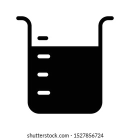 beaker glyph flat vector icon