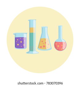 Beaker Graduated Cylinder Erlenmeyer Flask Florence Stock Vector ...