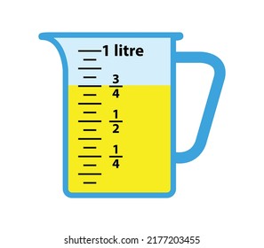 beaker half 3-4 litter liquid color. with measuring scale.
Beaker for chemical experiments in the laboratory. Vector illustration