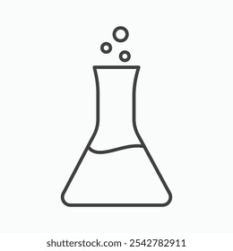 Beaker icon in black and white outlined stroke