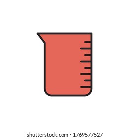 beaker icon filled outline vector illustration full color. isolated on white background