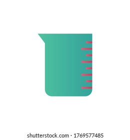 beaker icon flat design vector illustration full color. isolated on white background
