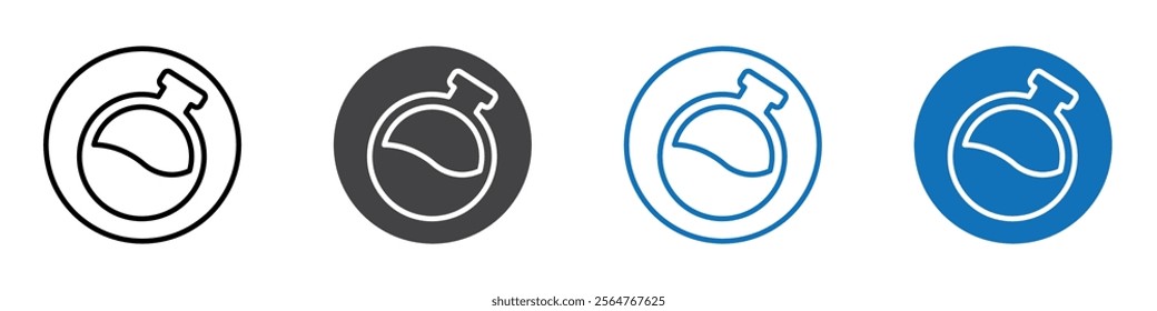 Beaker icon flat editable icon mark set.