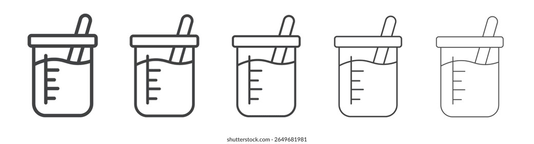 beaker icon flat thin illustration symbol