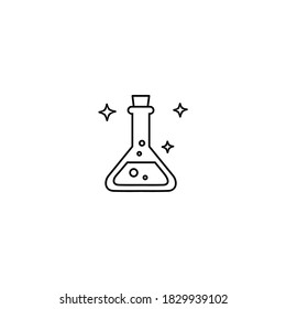 Beaker icon. Halloween icon. Simple, flat, outline, black.