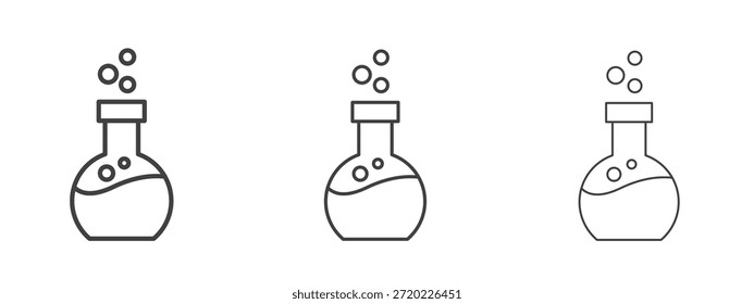 Icono de vaso de precipitado en estilo doodle de arte de línea. Signo de contorno de trazo editable, eps 10