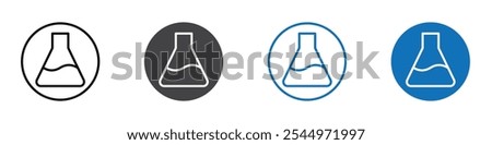 Beaker icon Logo sign in thin line outline