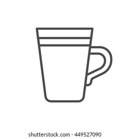 Beaker icon. Measuring cup thin line design
