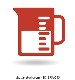 beaker icon on white background. Vector illustration
