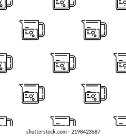 beaker icon pattern. Seamless beaker pattern on white background.