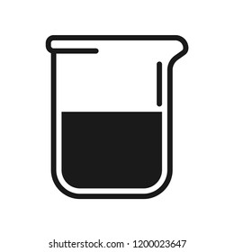 Beaker icon. Science lab concept, simple flat design. Isolate on white background.