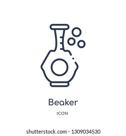beaker icon from science outline collection. Thin line beaker icon isolated on white background.