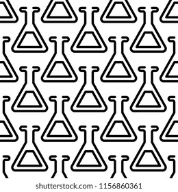 Beaker Icon Seamless Pattern, Beaker Vector Art Illustration