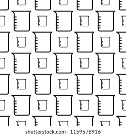 Beaker Icon Seamless Pattern, Beaker Vector Art Illustration