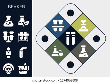  beaker icon set. 13 filled beaker icons. Simple modern icons about  - Test tubes, Scientist, Beaker, Chemist, Test tube, Flask