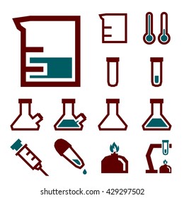 beaker icon set
