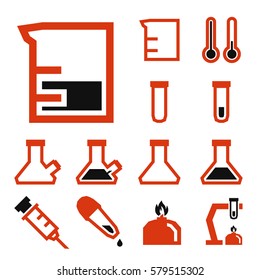 beaker icon set