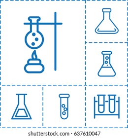 Beaker icon. set of 6 beaker outline icons such as