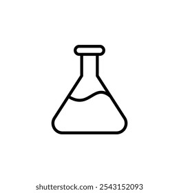 Beaker icon set. outlined and solid filled versions.