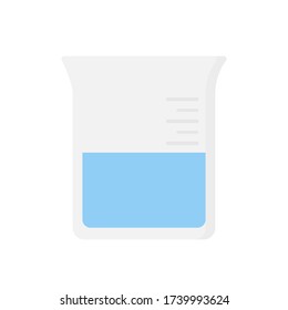 Beaker icon in simple flat style. Chemistry laboratory vector isolated consept.