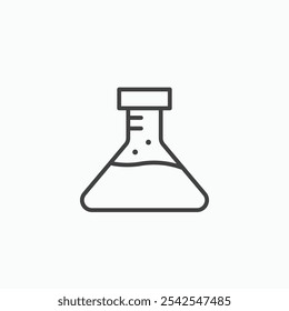 Beaker icon in solid black and white color