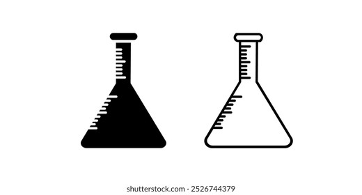 Beaker Icon . Test Tube Set Vector Design on Whte Background.