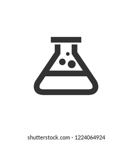 Beaker icon in thick outline style. Black and white monochrome vector illustration.