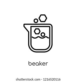 beaker icon. Trendy modern flat linear vector beaker icon on white background from thin line collection, outline vector illustration