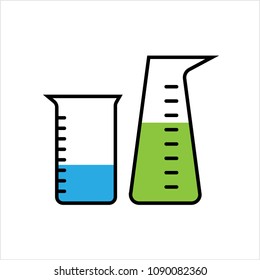 Beaker Icon, Beaker Vector Art Illustration