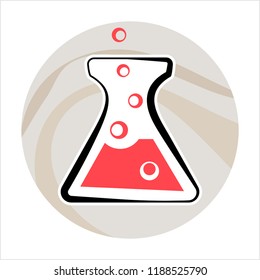 Beaker Icon, Beaker Vector Art Illustration