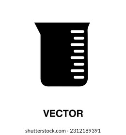 beaker icon vector flat illustration on white background. 