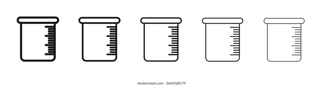 Beaker icon vector outline set illustration sign