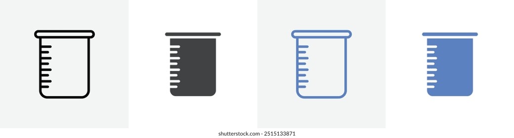 Conjunto de Vector de icono de vaso de precipitados para Web UI o App