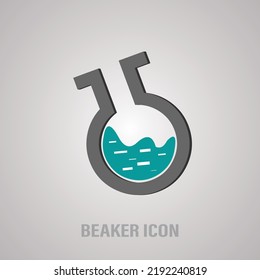 Beaker icons on following themes - Chemistry icon, Science technology. flat design for chemistry, laboratory, science, biotechnology concept